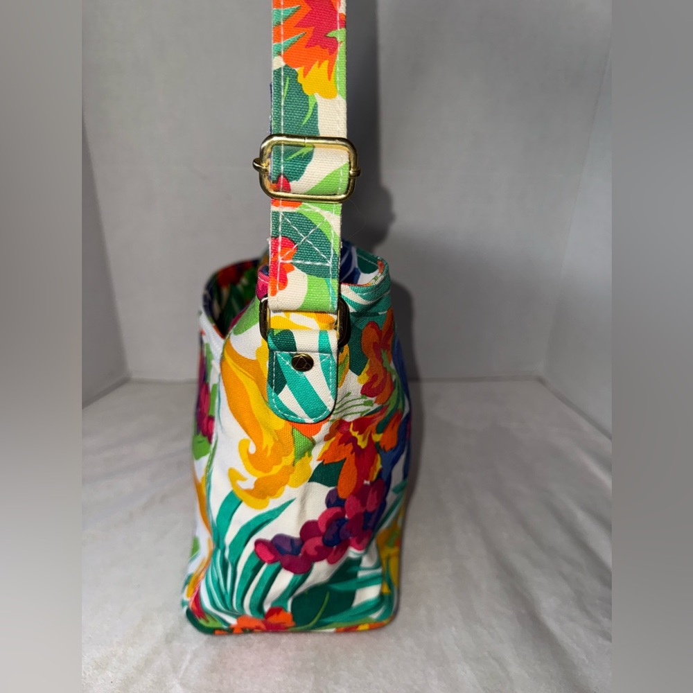 ‼️SOLD‼️90s Liz Claiborne Colorful Tropical Botanical Shoulder/Crossbody Bag - Picture 6 of 14